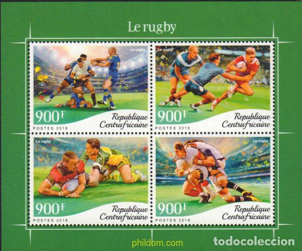 Sellos: 594085 MNH CENTROAFRICANA 2018 RUGBY