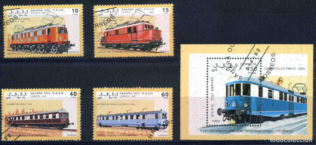 Sellos: RASD - Sahara Occ. 1992 Exposici&oacute;n filat&eacute;lica de Essen - Ferrocarriles