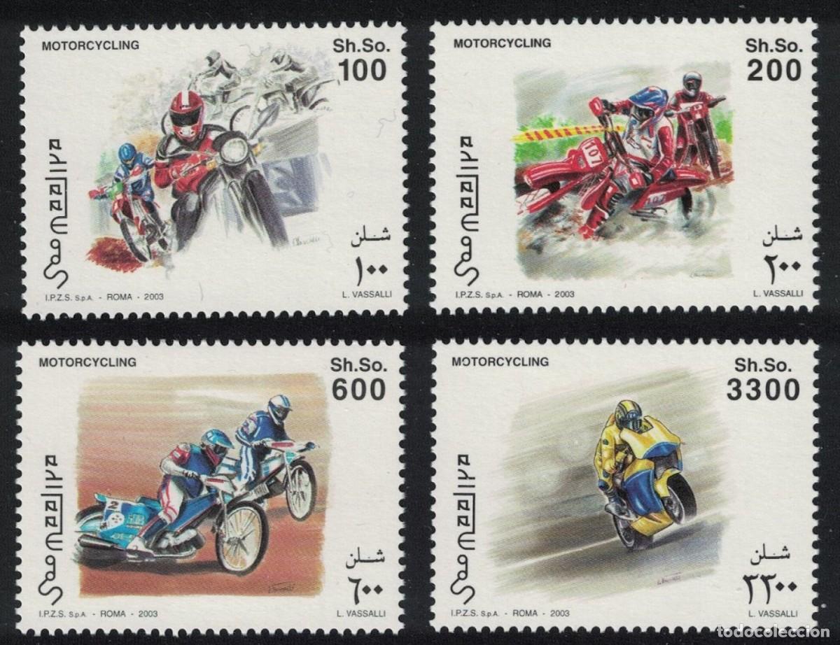 Sellos: SOMALIA 2003 SERIE 4 STAMPS MNH MOTORCYCLING MOTOCICLISMO MOTOCICLETAS MOTORCYCLES MOTOS DEPORTES
