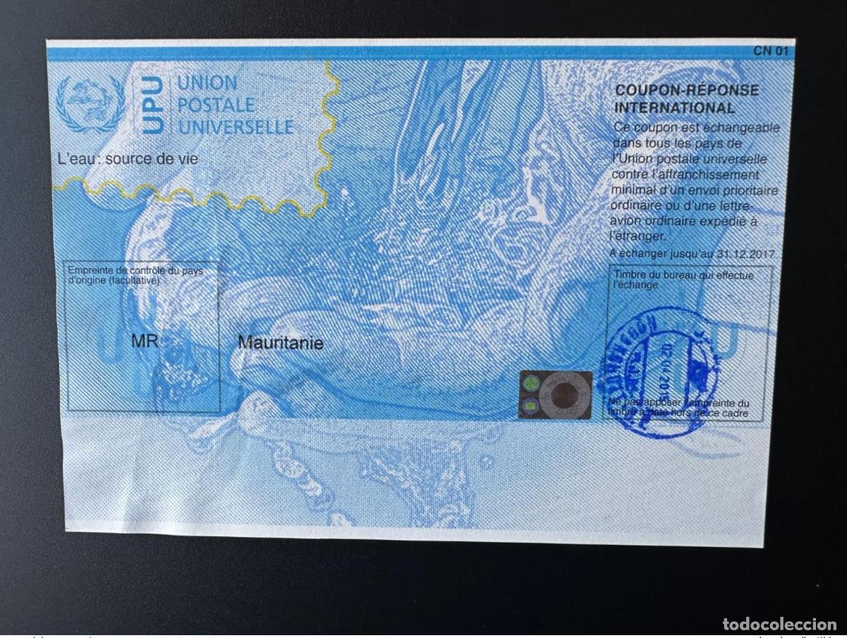 Sellos: Mauritania UPU El agua fuente de vida COUPON-REPONSE IRC IAS CRI