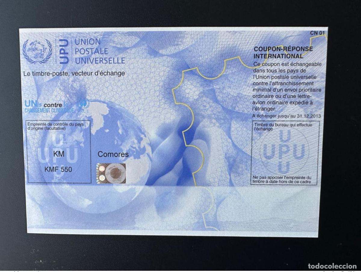 Sellos: Comoras UPU Estados Unidos de Am&eacute;rica sobre el cambio clim&aacute;tico COUPON-REPONSE INTERNATIONAL IRC IAS