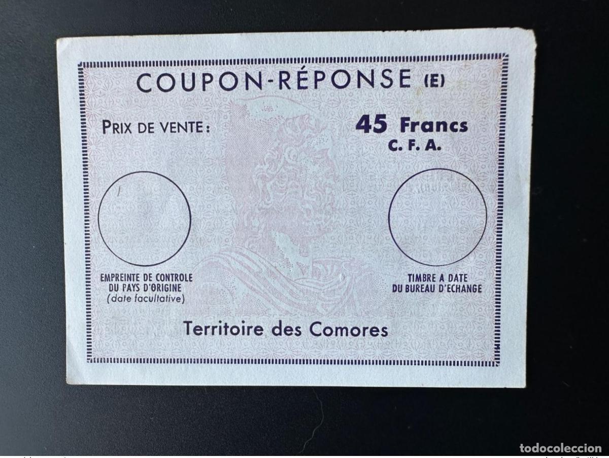 Sellos: Comoras CUP&Oacute;N-RESPUESTA 45 FCFA IRC IAS CRI &laquo;E&raquo;