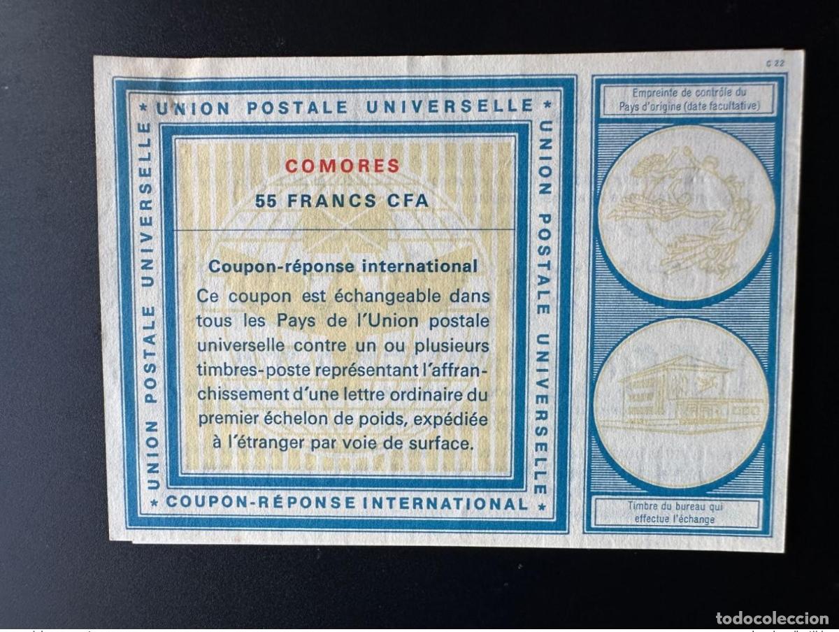 Sellos: Comoras UPU 55 francos CFA COUPON-REPONSE INTERNATIONAL IRC IAS CRI