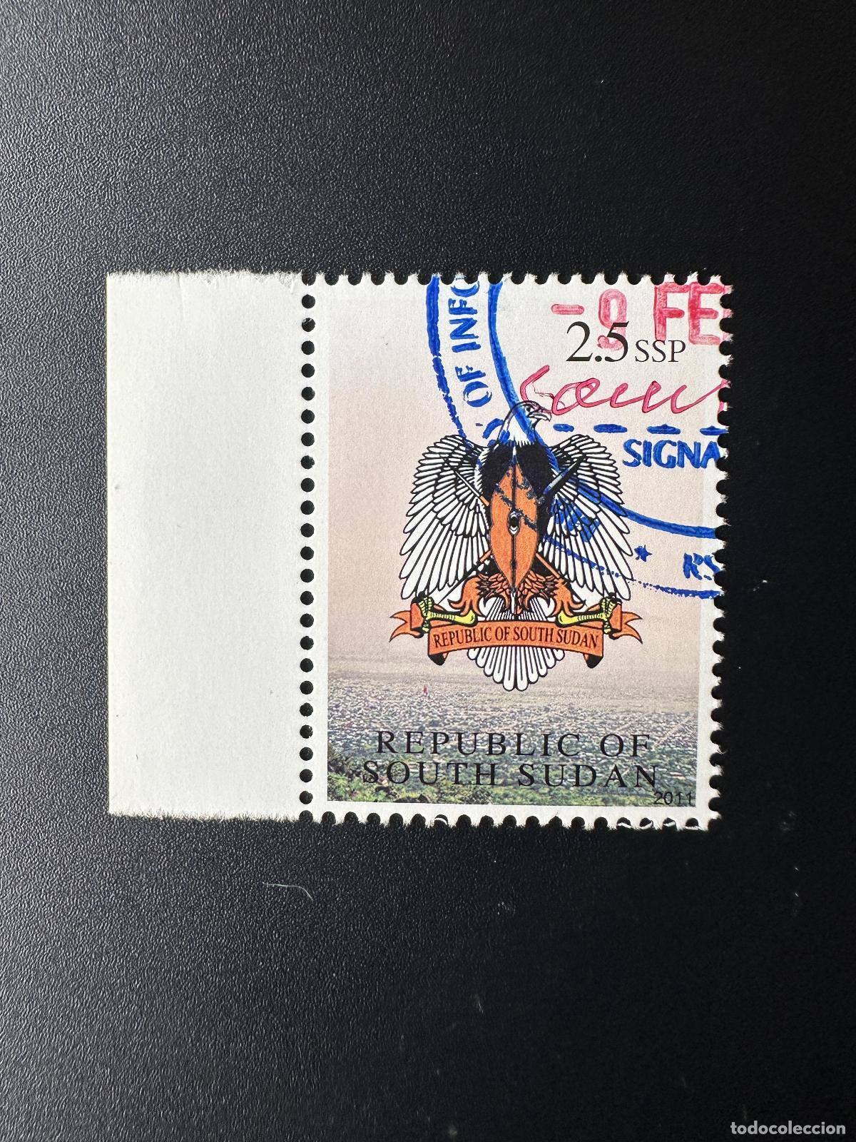 Sellos: Sud&aacute;n del Sur 2011 Mi. II escudo in&eacute;dito 2.5 SSP de armas Eagle obl