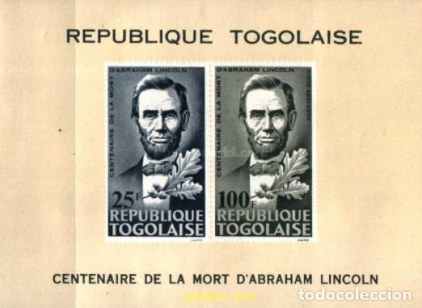 Sellos: 365528 MNH TOGO 1965 100 ANIVERSARIO DE LA MUERTE DE ABRAHAM LINCOLN