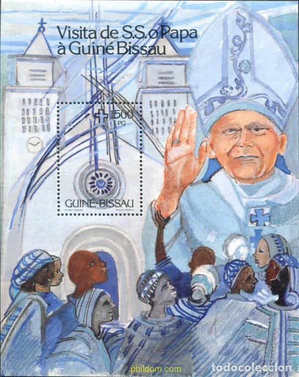 Sellos: 322398 MNH GUINEA BISSAU 1990 VISITA DEL PAPA JUAN PABLO II A GUINEA BISSAU