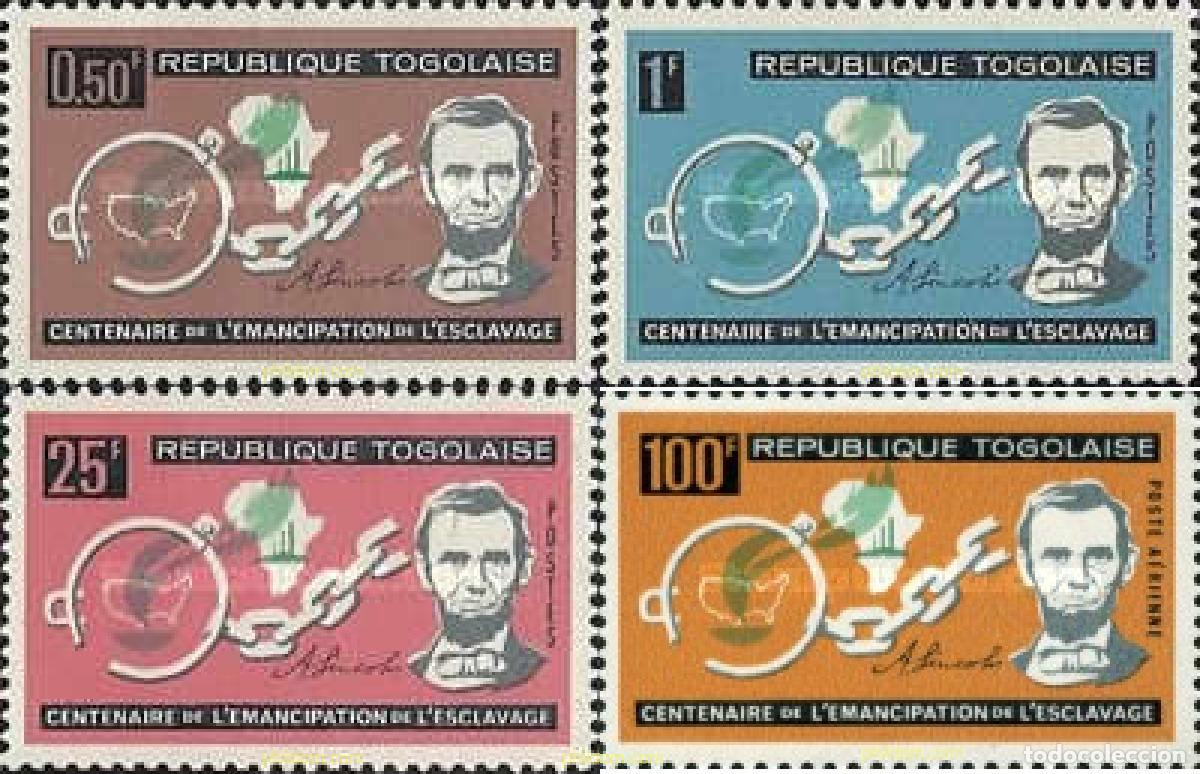 Sellos: 365523 MNH TOGO 1963 CENTENARIO DE LA EMANCIPACION DE LA ESCLAVITUD