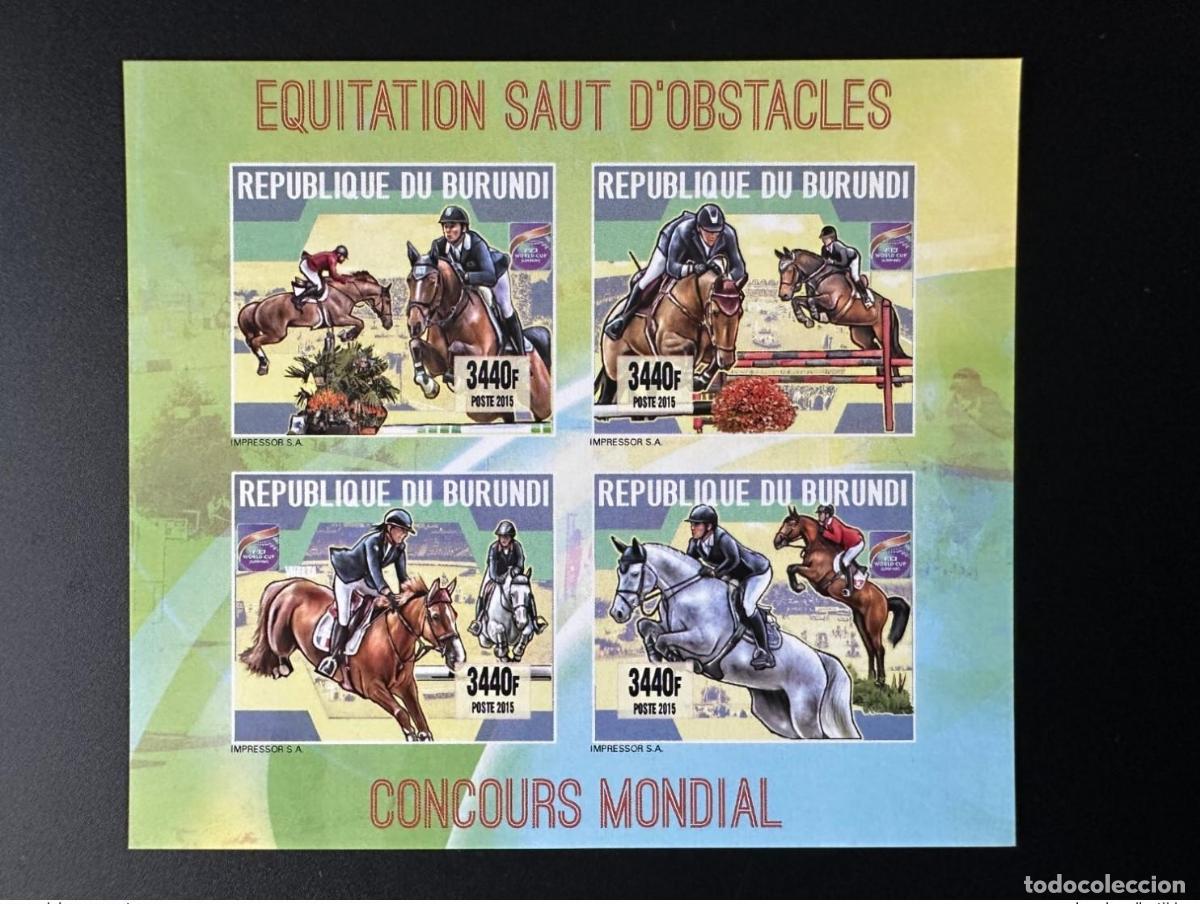 Sellos: Burundi 2015/2016 Mi. 3598 - 3601 ND Equitaci&oacute;n Jumping Horse