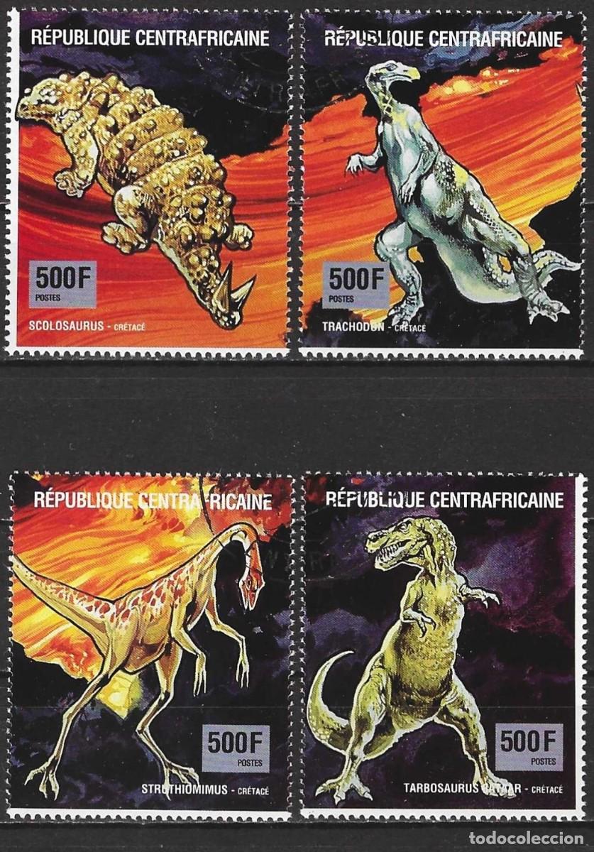 Sellos: Rep. Centroafricana 1993 - Mi 1544 a 1547 - YT 920 a 923 - Animales prehist&oacute;ricos