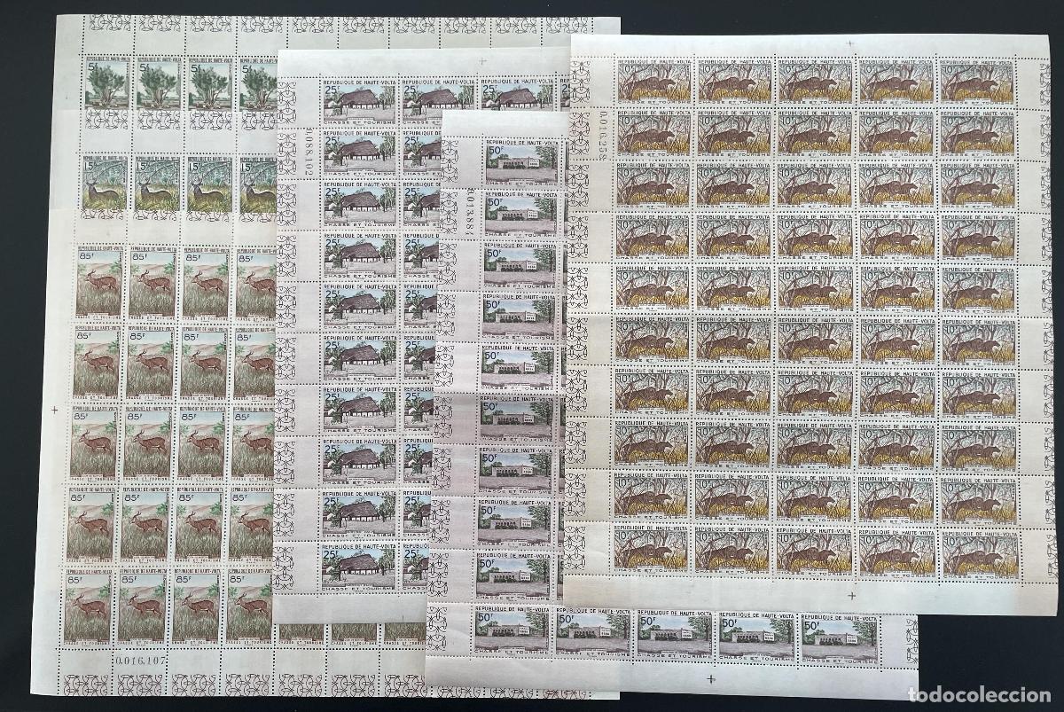 Sellos: Alto Volta 1962 YT 97-102 caza turismo fauna le&oacute;n ant&iacute;lope safari