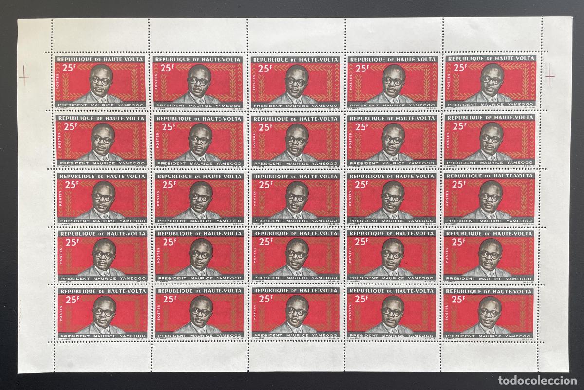 Sellos: Alto Volta 1966 YT 147 bloque Presidente Maurice Yameogo retrato pol&iacute;tico
