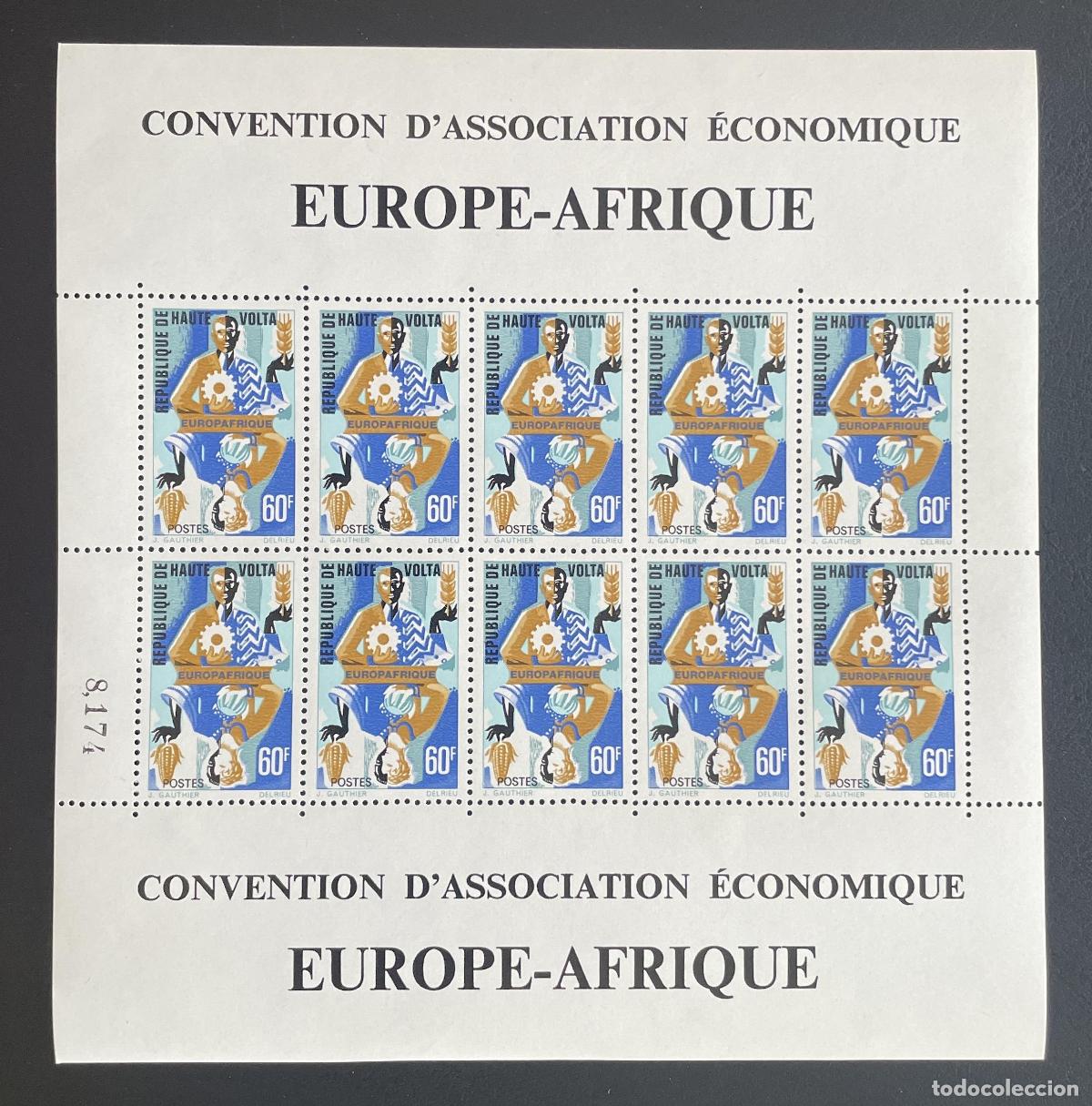 Sellos: Alto Volta 1967 YT 178 hoja Europ&aacute;frica Europa-&Aacute;frica Convenci&oacute;n