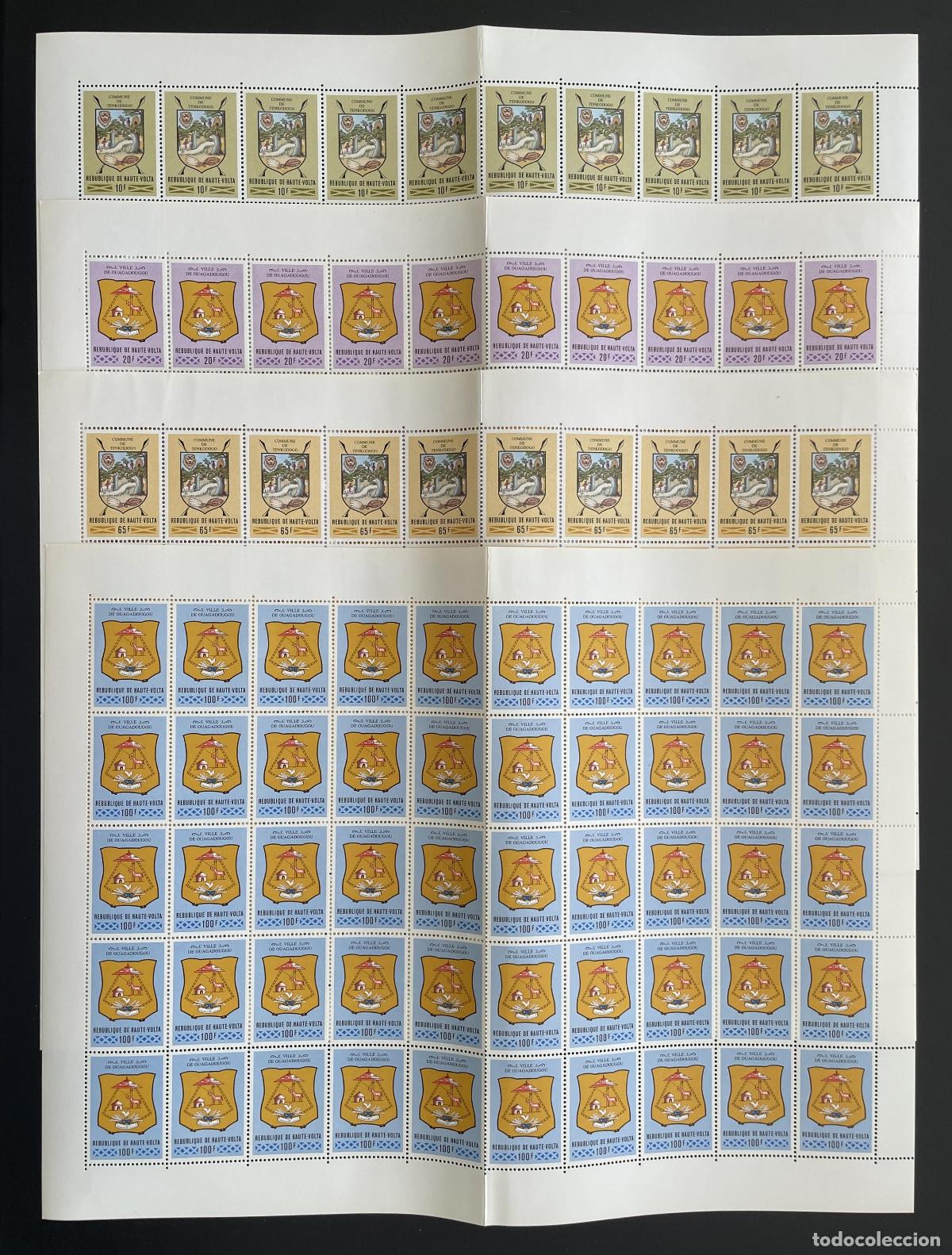 Sellos: Alto Volta 1977 YT 396-399 bloque escudos de armas Tenkodogo Ouagadougou