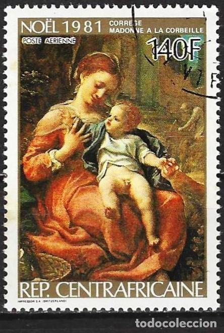 Sellos: Rep. Centroafricana 1981 - Mi 802 - YT Pa 249 - Navidad : La Virgen con el Ni&ntilde;o ( A&eacute;reo )