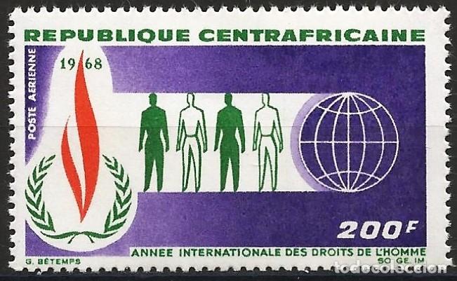 Sellos: Rep. Centroafricana 1968 - Mi 156 - YT Pa 55 - A&ntilde;o de Derechos Humanos - MNH** ( A&eacute;reo )