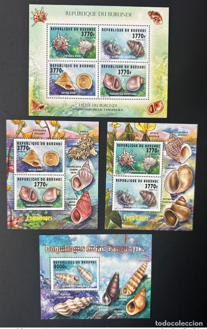 Sellos: Burundi 2014 Mi. 3436 - 3439 Bl. 455 Shells Lake Ver Tanganica