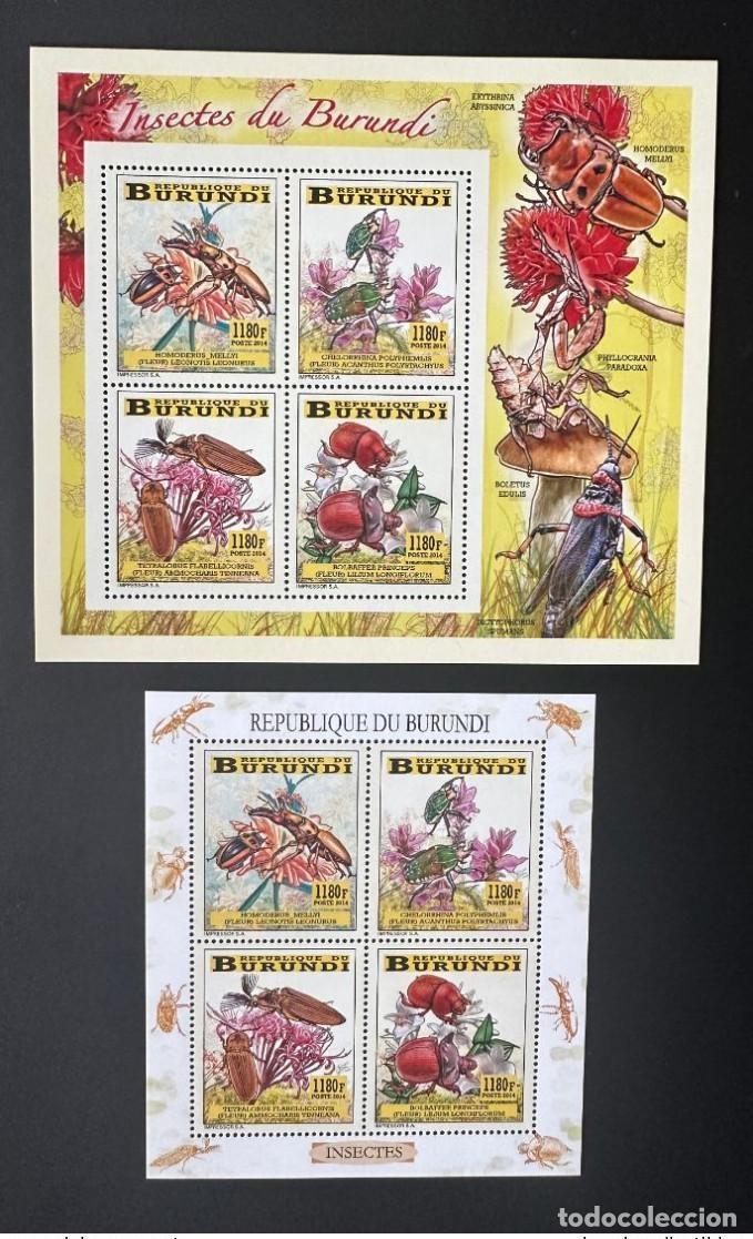 Sellos: Burundi 2014 Mi. 3337 - 3340 Insectos Fauna de cole&oacute;pteros