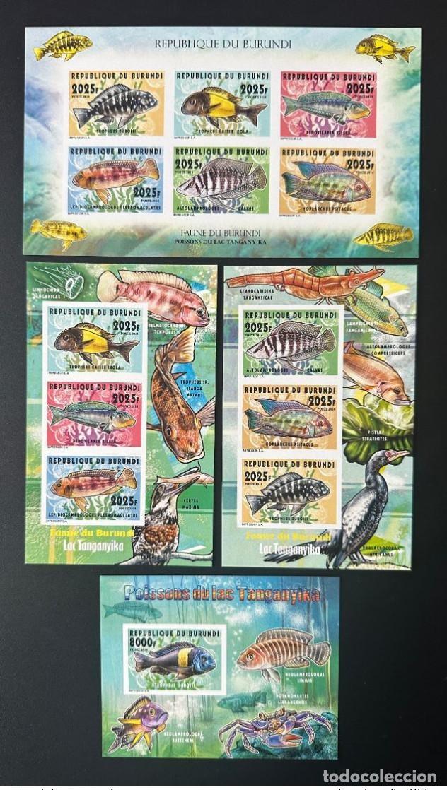 Sellos: Burundi 2014 Mi. 3401 - 3406 B Bl. 439 441 ND Fish Lake Tanganica (II)