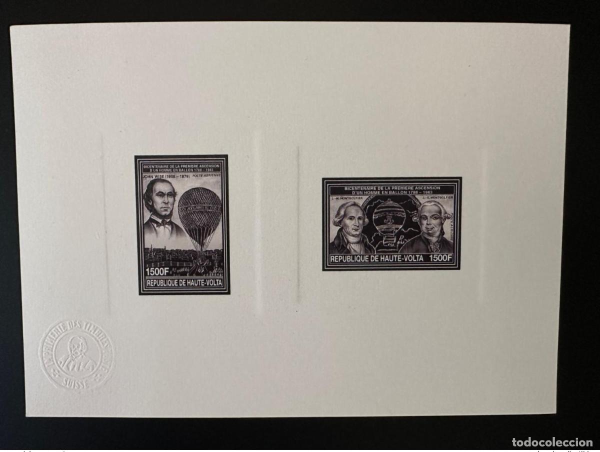 Sellos: Haute-Volta 1974 Mi. 610 - 611 Artist's Proof Coll. Globo negro