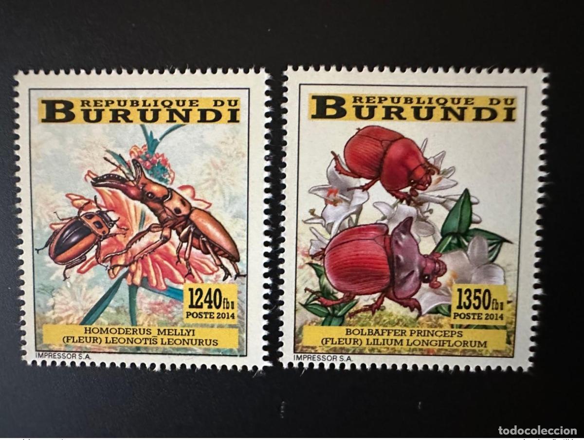 Sellos: Burundi 2014 Mi.? Insectos valores locales RAROS nunca vistos