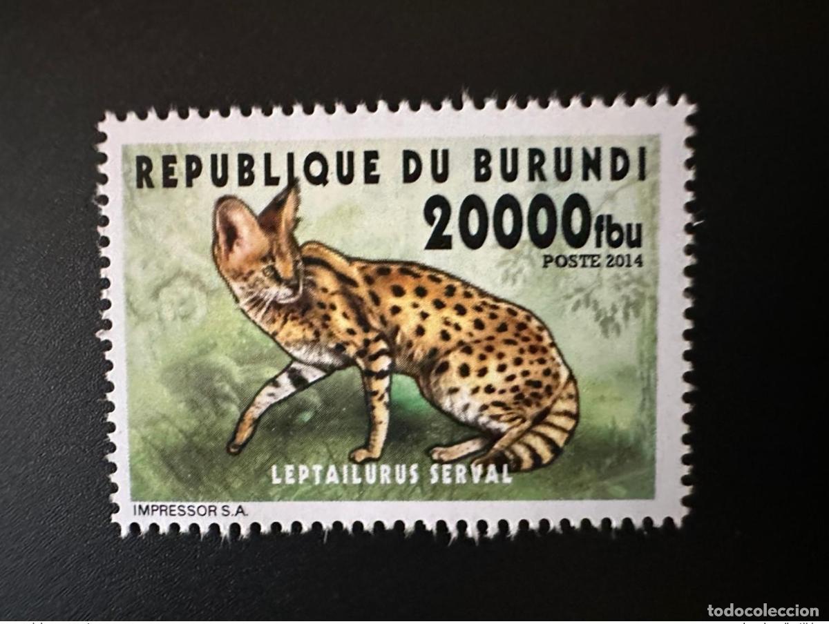 Sellos: Burundi 2014 Mi.? Gato salvaje katze fauna valores locales poco frecuentes