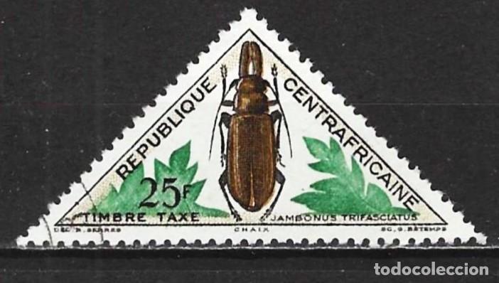 Sellos: Rep. Centroafricana 1962 - Mi P 12 - YT T12 - Insecto escarabajo ( Sello de tasa )