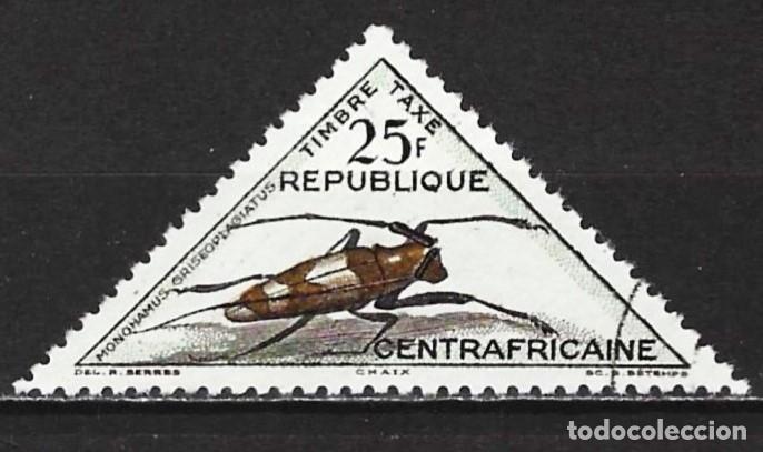 Sellos: Rep. Centroafricana 1962 - Mi P 11 - YT T11 - Insecto escarabajo ( Sello de tasa )