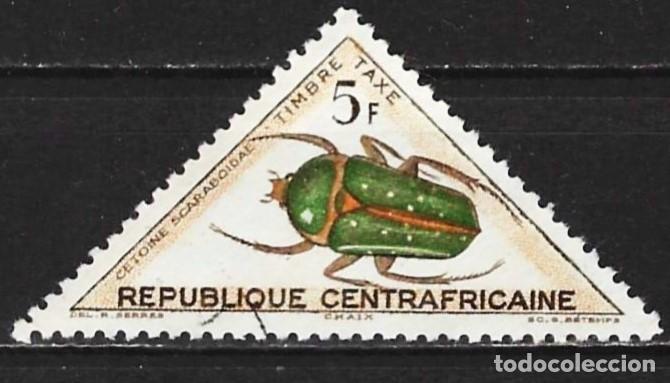 Sellos: Rep. Centroafricana 1962 - Mi P8 - YT T8 - Insecto escarabajo ( Sello de tasa ) MH*