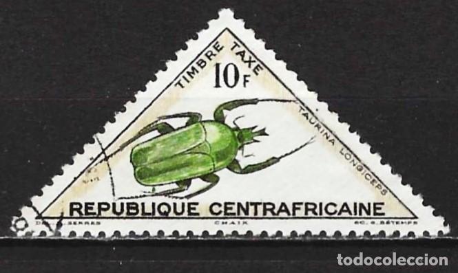 Sellos: Rep. Centroafricana 1962 - Mi P9 - YT T9 - Insecto escarabajo ( Sello de tasa ) MH*
