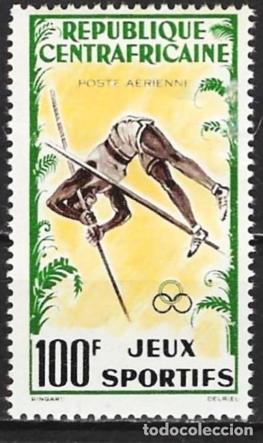 Sellos: Rep. Centroafricana 1962 - Mi 27 - YT Pa 6 - Deporte : Salto con p&eacute;rtiga - MNH** ( A&eacute;reo )