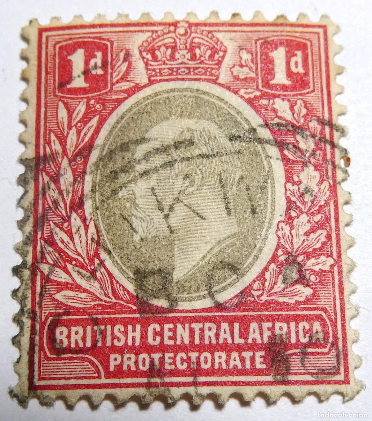 Sellos: Sello postal de Nyasaland 1 penique 1903 Rey Eduardo VII (Actual Malawi)