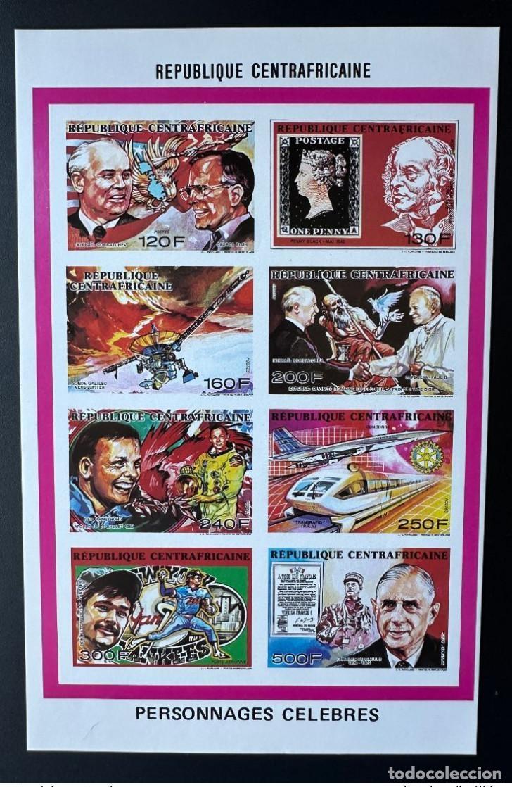 Sellos: &Aacute;frica Central 1990 Mi. 1440 - 1447 Klb ND Papa Juan Pablo II Concorde Gaulle