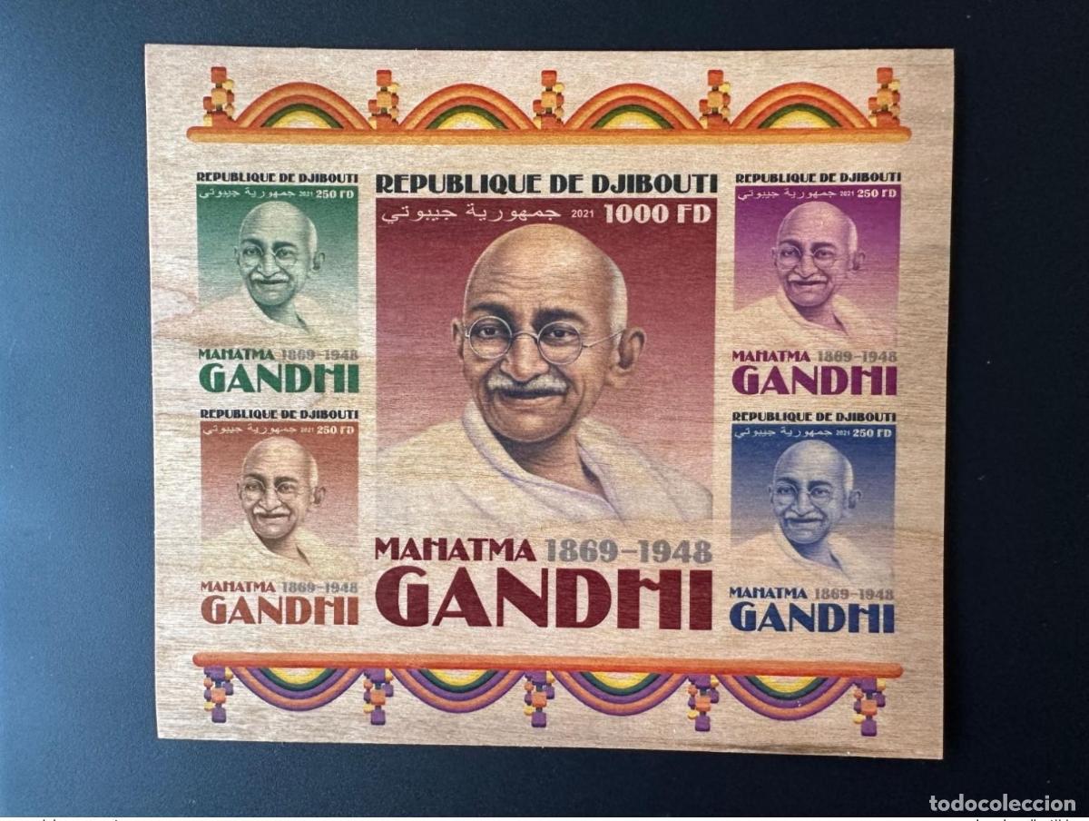 Sellos: Yibuti 2020 Mi. 4658 - 4662 Kb. ND Wood Mohandas Mahatma Gandhi India
