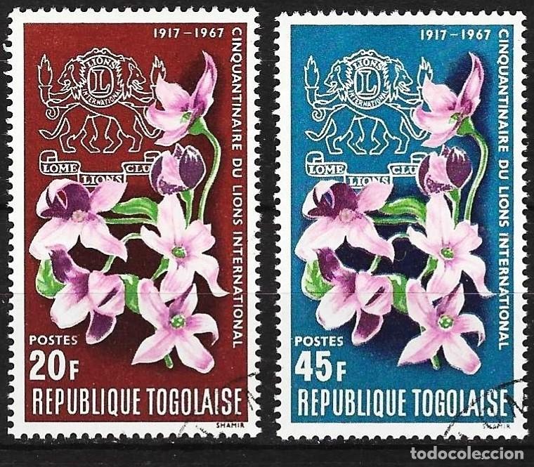 Sellos: Togo 1967 - Mi 595 y 597 - YT 540 y 542 - Flores