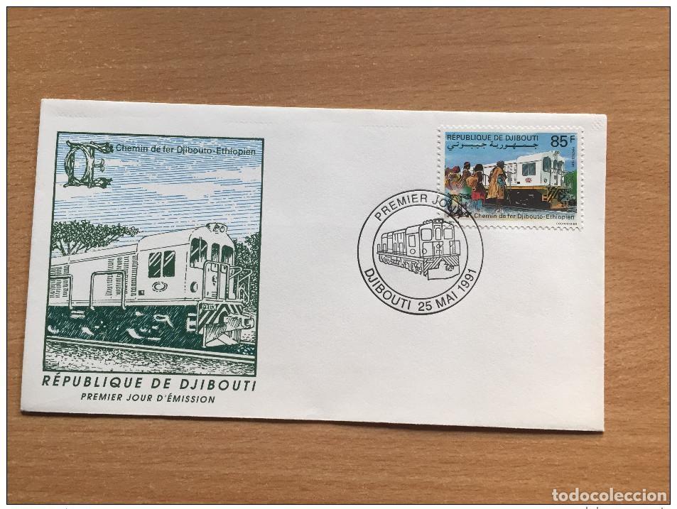 Sellos: Yibuti 1991 Ferrocarril FDC Etiop&iacute;a Ad&iacute;s Abeba Tren Zug Eisenbahn Mi. 555
