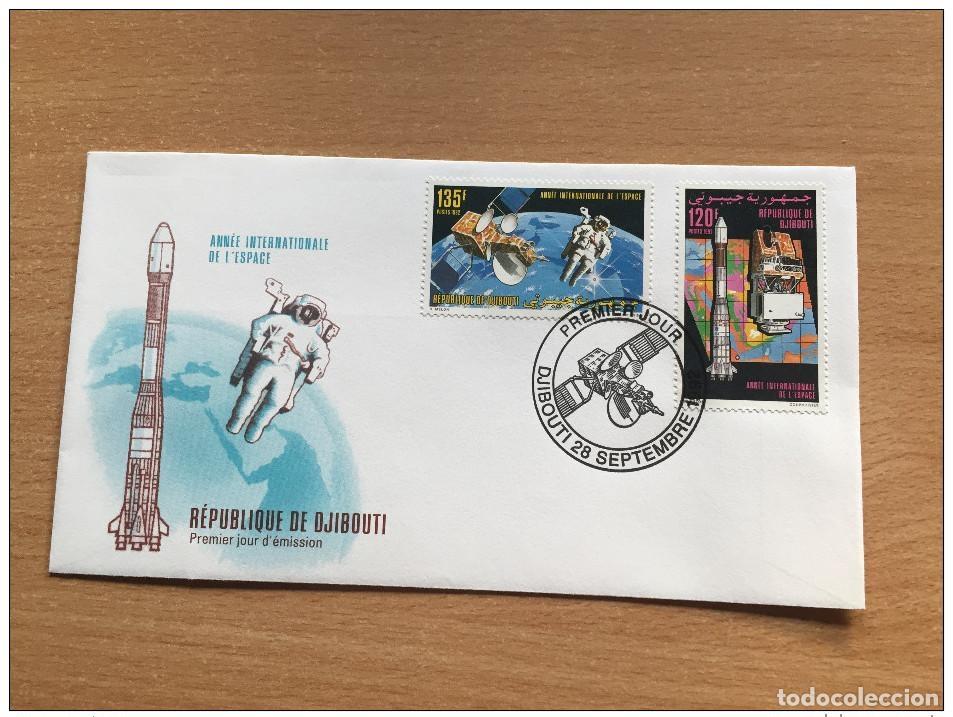Sellos: Djibouti 1992 FDC A&ntilde;o Internacional del Espacio Cosmos Rocket Mi. 572 - 573