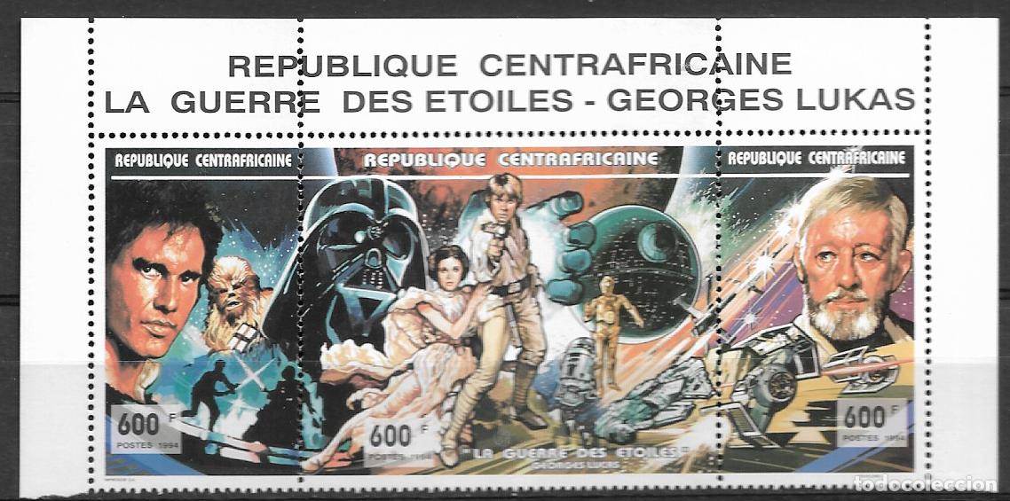 Sellos: CENTROAFRICANA 1994, Ivert 1011/13 - LA GUERRA DE LAS ESTRELLAS. MNH.