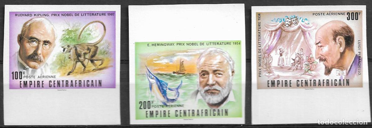 Sellos: CENTROAFRICANA 1977, Ivert A-156/58 SIN DENTAR - PREMIOS NOBEL. MNH.