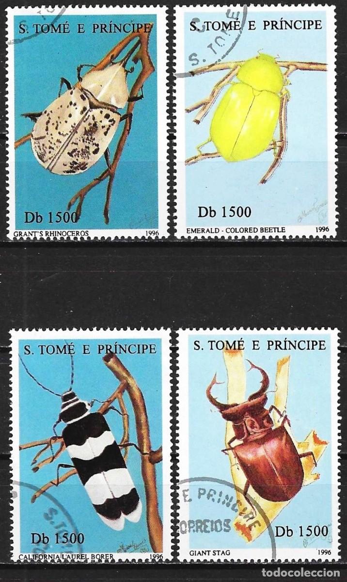 Sellos: Santo Tom&aacute;s y Pr&iacute;ncipe 1996 - Mi 1707 a 1710 - YT 1264 DP a 1264 DS - Insectos ( Serie completa )