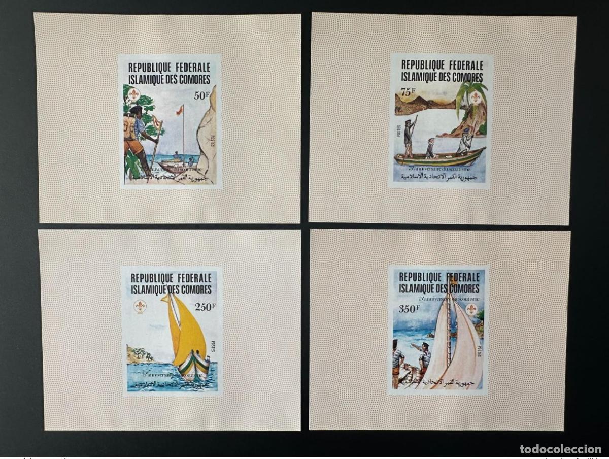 Sellos: Comoras 1982 Mi. 652 - 655 bloquea el lujoso Jamboree de Pfadfinder Scouts del Scoutismo ND