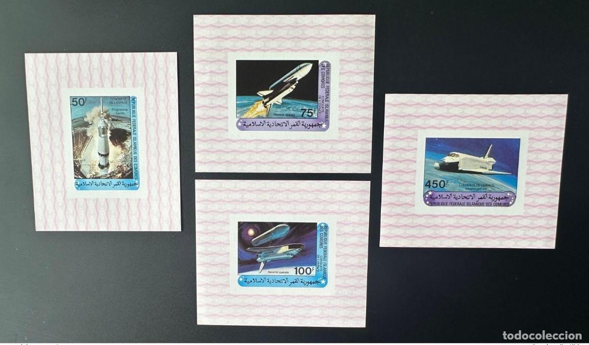 Sellos: Comoras 1981 Mi. 725 - 728 bloquea el lujoso cohete ND Space Apollo Ship