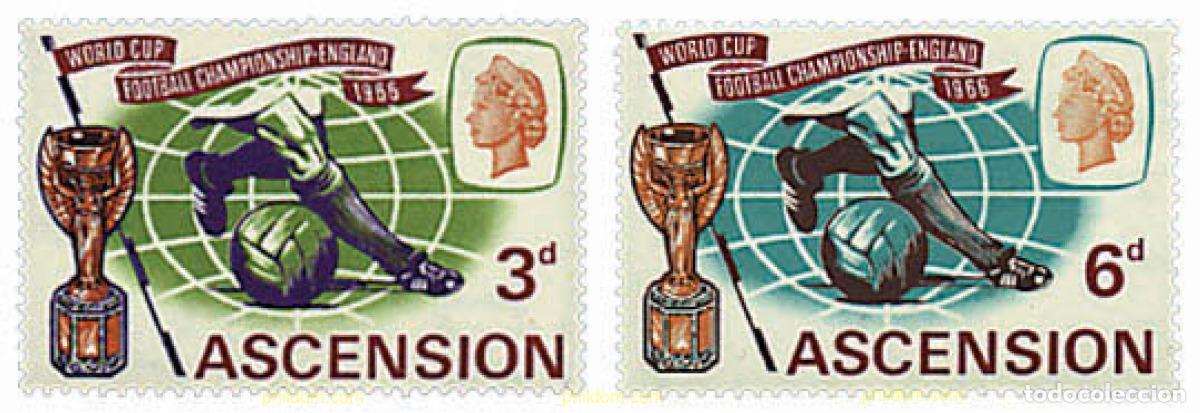 Sellos: 72653 MNH ASCENSION 1966 COPA DEL MUNDO DE FUTBOL. INGLATERRA-66