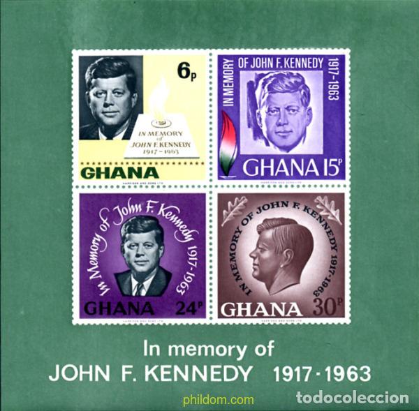 Sellos: 262253 MNH GHANA 1965 2 ANIVERSARIO DE LA MUERTE DE KENNEDY