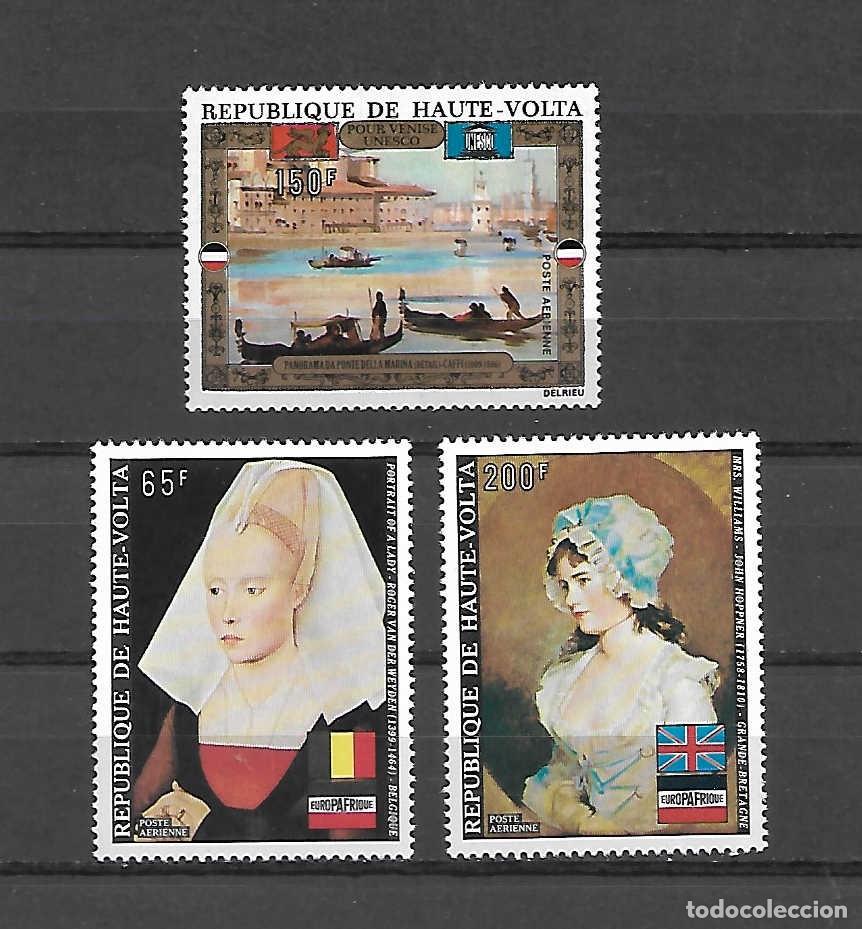 Sellos: 3 PINTURAS C&Eacute;LEBRES. Alto Volta. sellos a&ntilde;o 1973 Yvert 7 &euro;