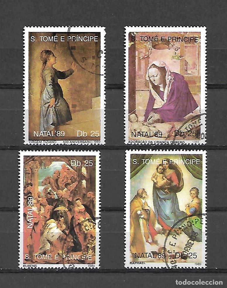 Sellos: Navidad. pinturas c&eacute;lebres. Santo Tom&eacute; e Principe. Sellos a&ntilde;o 1989