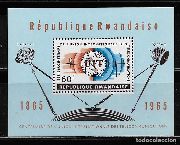 Sellos: RUANDA 195, HB. Ivert 4 - CENTENARIO DE LA UNI&Oacute;N INTERNACIONAL DE COMUNICACIONES. MNH.