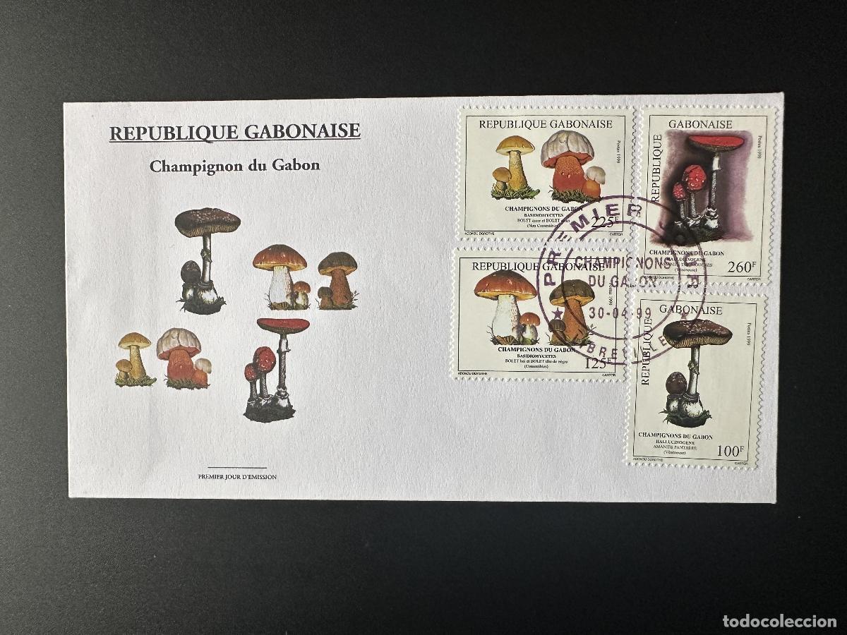 Sellos: Gab&oacute;n 1999 Mi. 1484 - 1487 FDC Primer d&iacute;a Hongos Pilze