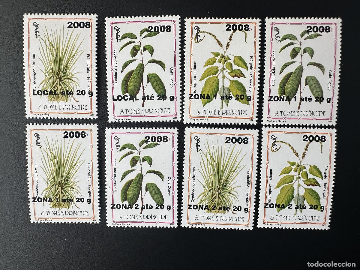 Sellos: Santo Tom&eacute; Pr&iacute;ncipe 2008/2009 Mi. 3934 - 3945 Plantas medicinales 8v Flora