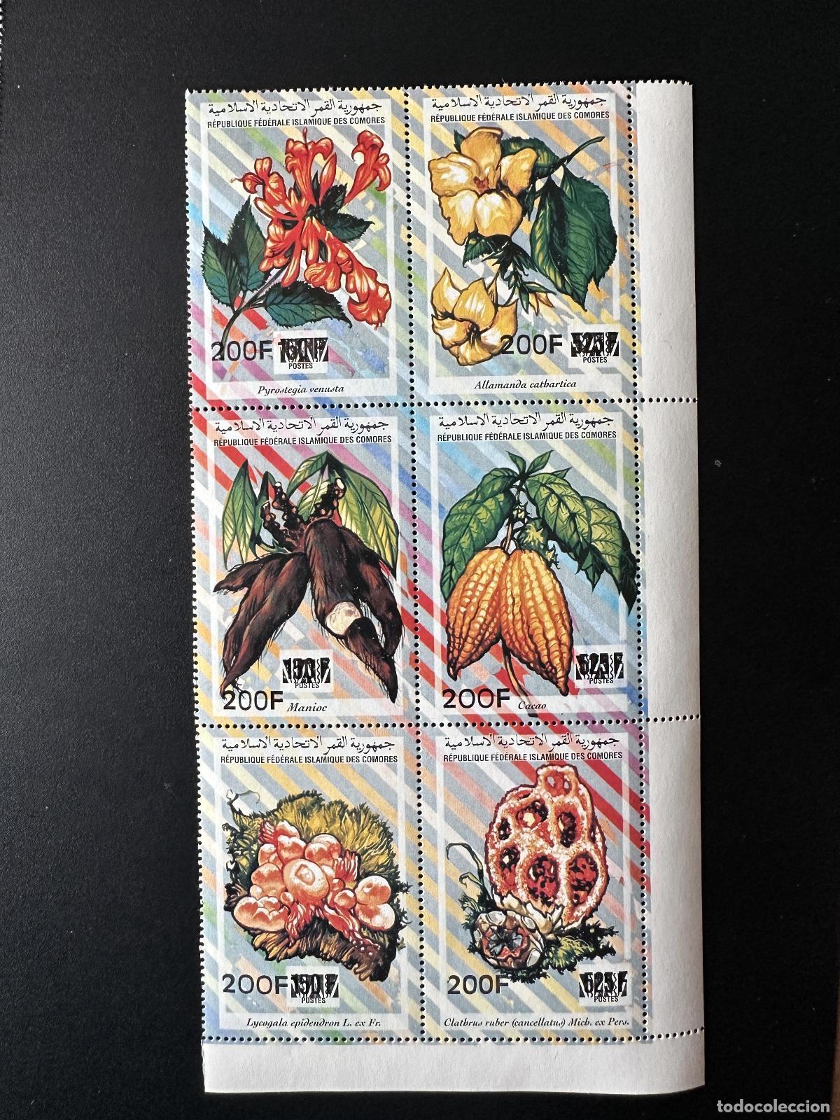 Sellos: Comoras 1997 Mi. 1182 1187 Flores setas frutas de hongos sobrecargadas