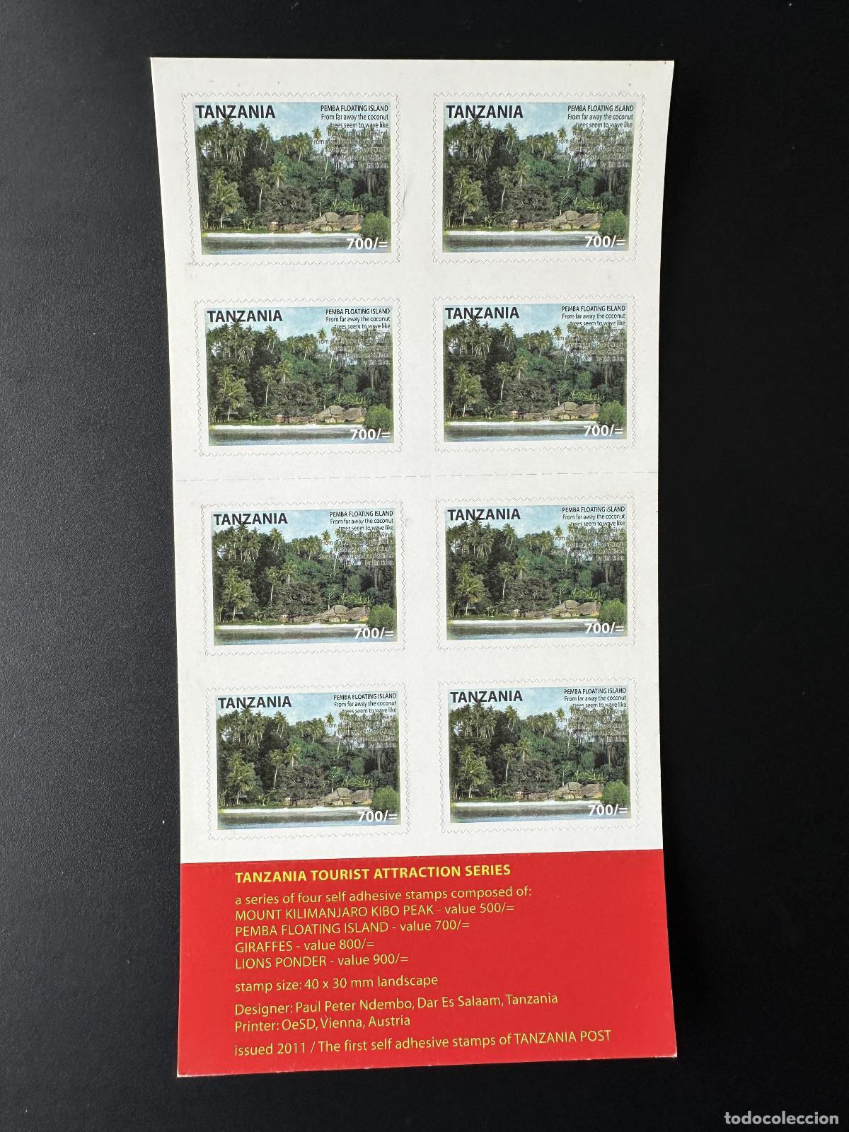 Sellos: Libreta Tanzania 2011 Mi. 4818 MH con adhesivo Pemba Isla Flotante